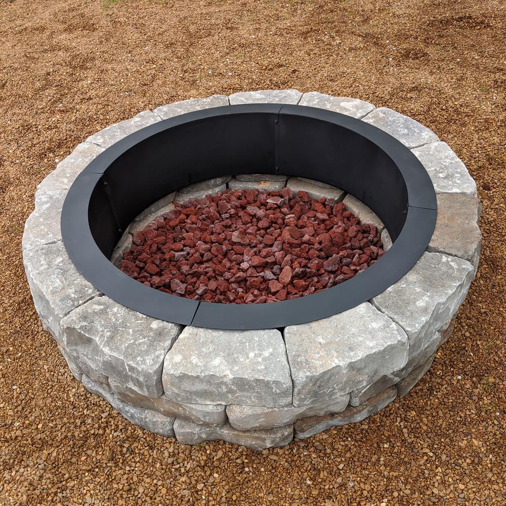 Sunnydaze Decor 36 In X 36 In Round Heavy Duty Steel Wood Burning Fire Pit Rim Liner Fprhd36 The Home Depot