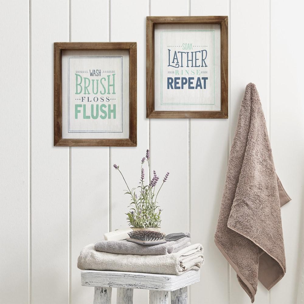 Homeroots Josephine Multi Color Soap Lather Rinse Repeat Framed Wall Art 321212 The Home Depot