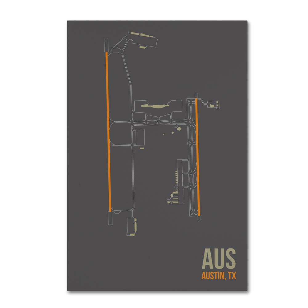 Trademark Fine Art 12 In X 19 Aus Airport Layout By 08 Left Aus Airport Layout By 08 Left Canvas Wall Art