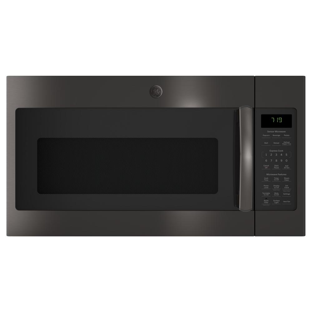 GE 1.9 cu. ft. Over the Range Microwave in Black Stainless Steel with Sensor Cooking, Fingerprint Resistant