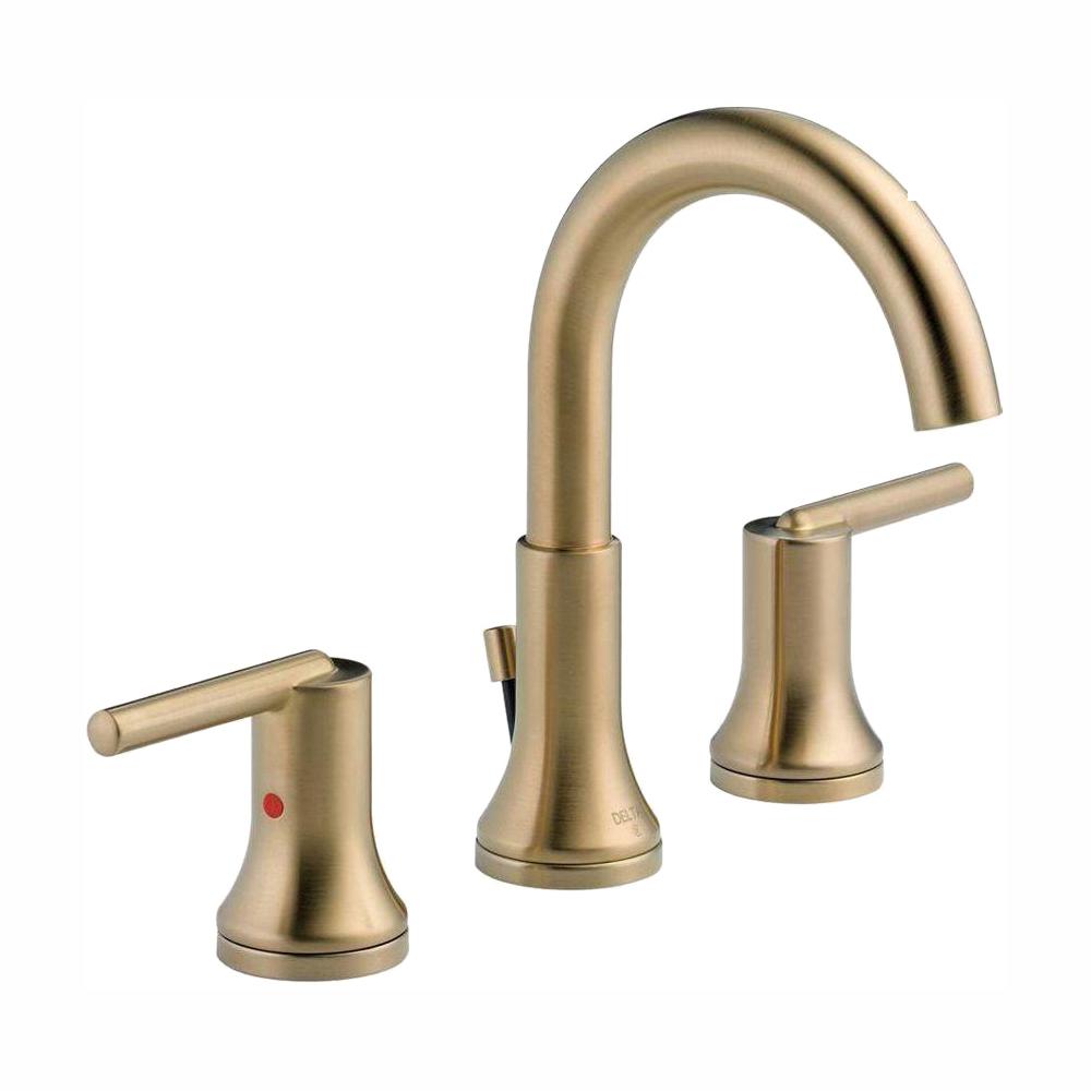 Trinsic 8 in. Widespread 2-Handle Bathroom Faucet with Metal Drain Assembly in Champagne Bronze