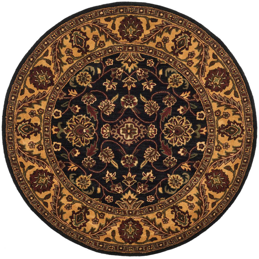 Safavieh Golden Jaipur Black/Gold 8 ft. x 8 ft. Round Area Rug-GJ250D ...