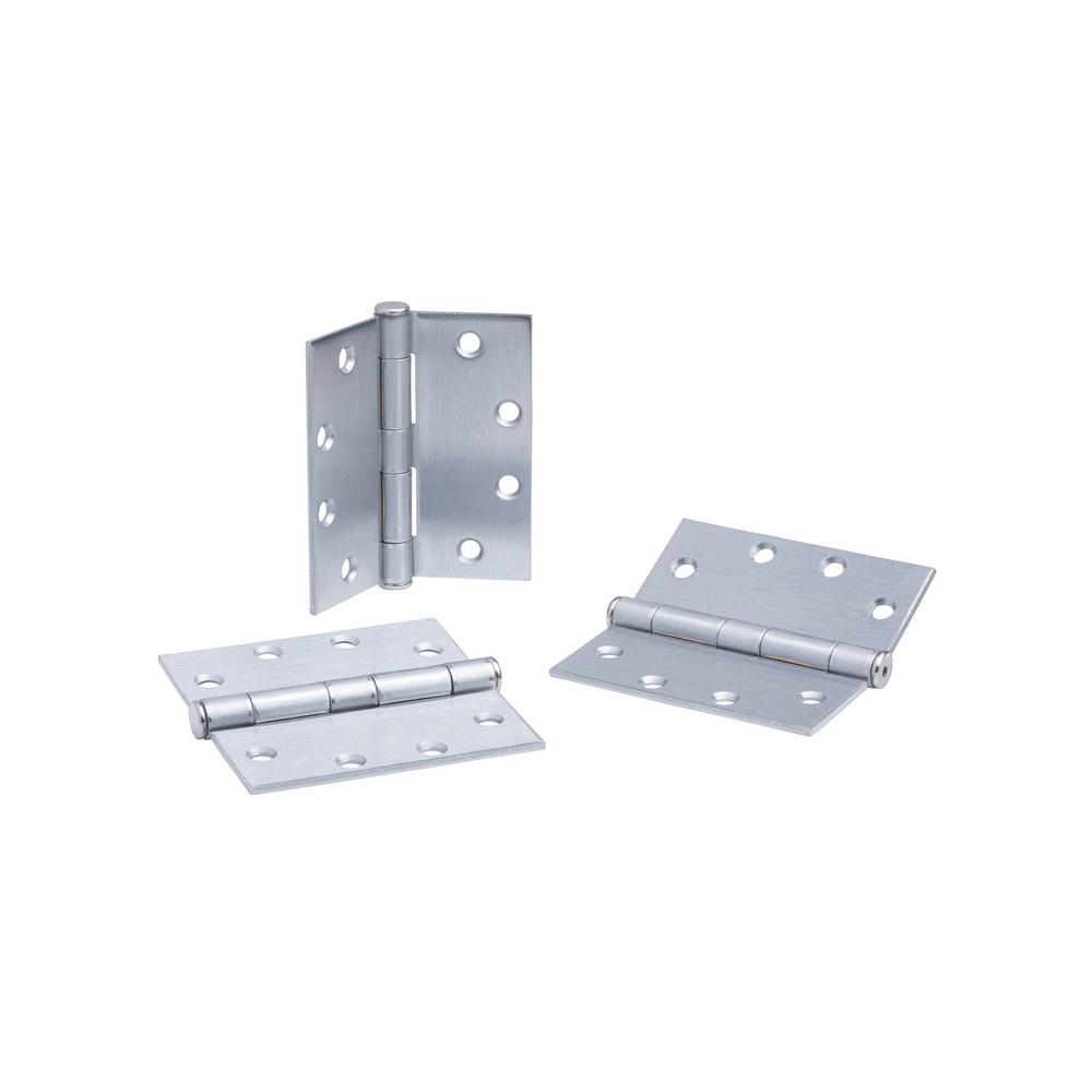 Global Door Controls 4.5 in Bright Chrome Steel Spring Hinge Set of 3 x 4.5 in