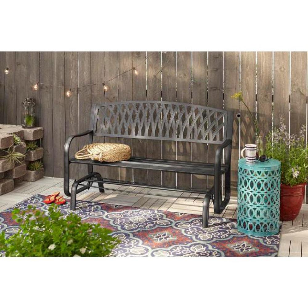 Hampton Bay Flintridge Black Outdoor Patio Glider-L-DNC1418PST-A - The