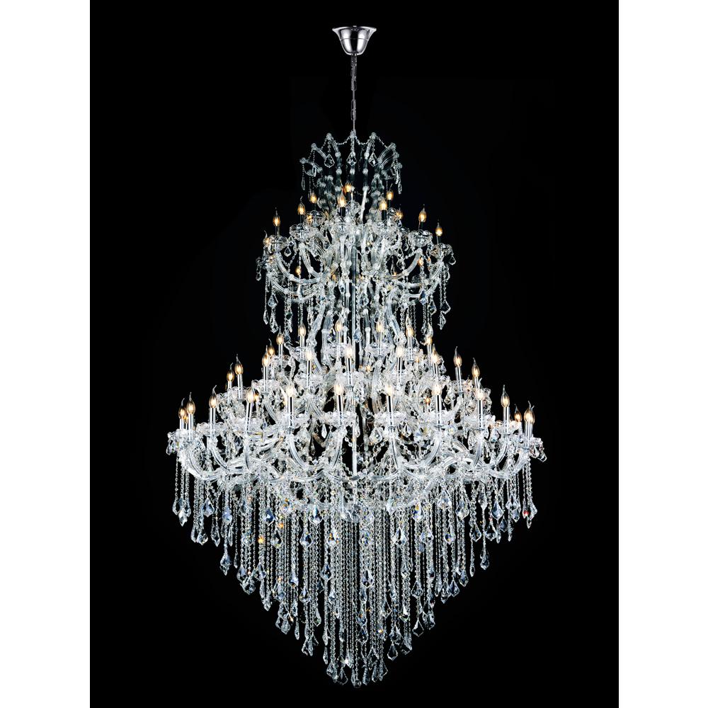 Transitional Chandeliers Lighting The Home Depot Maria Theresa 84 Light Chrome Chandelier