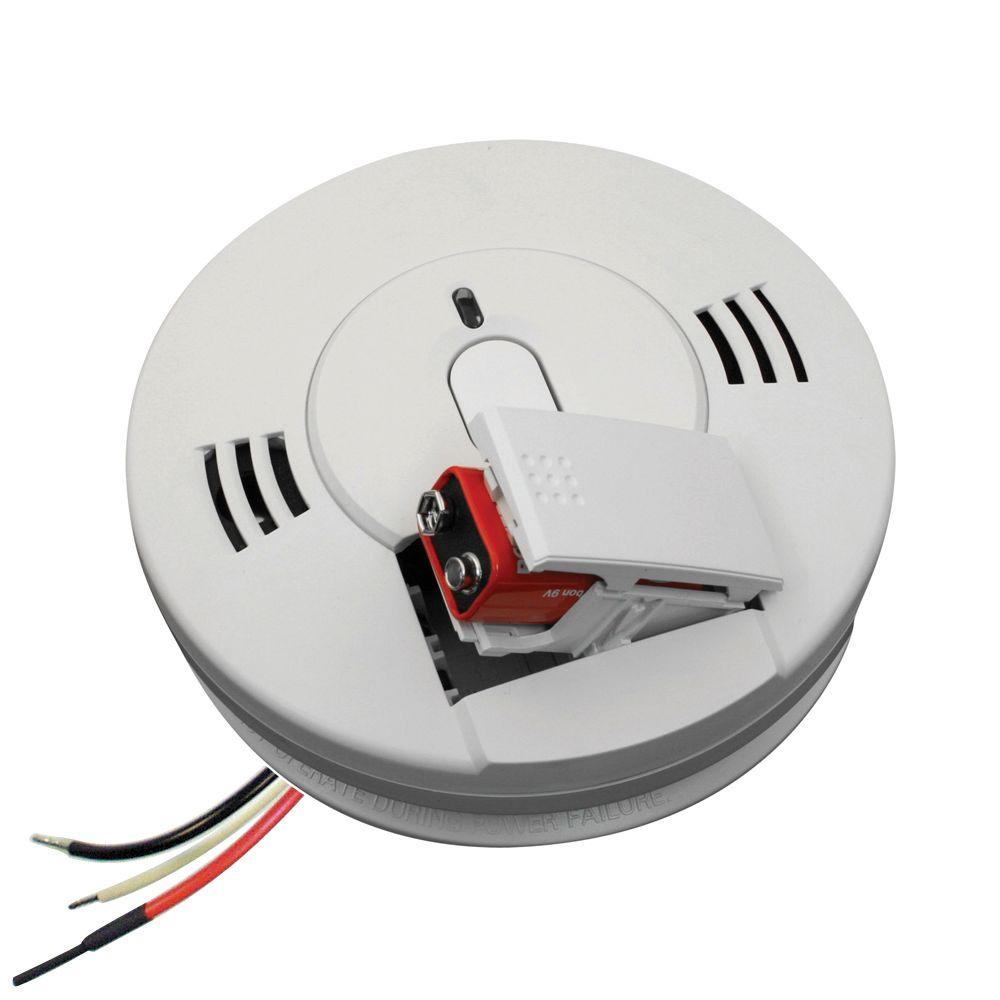 FireX Hardwire Smoke and Carbon Monoxide Combination Detector with 9V Battery Backup, Voice Alarm, and Photoelectric Sensor