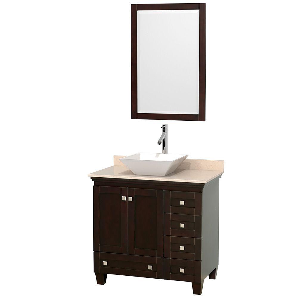 Wyndham Collection Acclaim 36 in. W Vanity in Espresso with Marble
