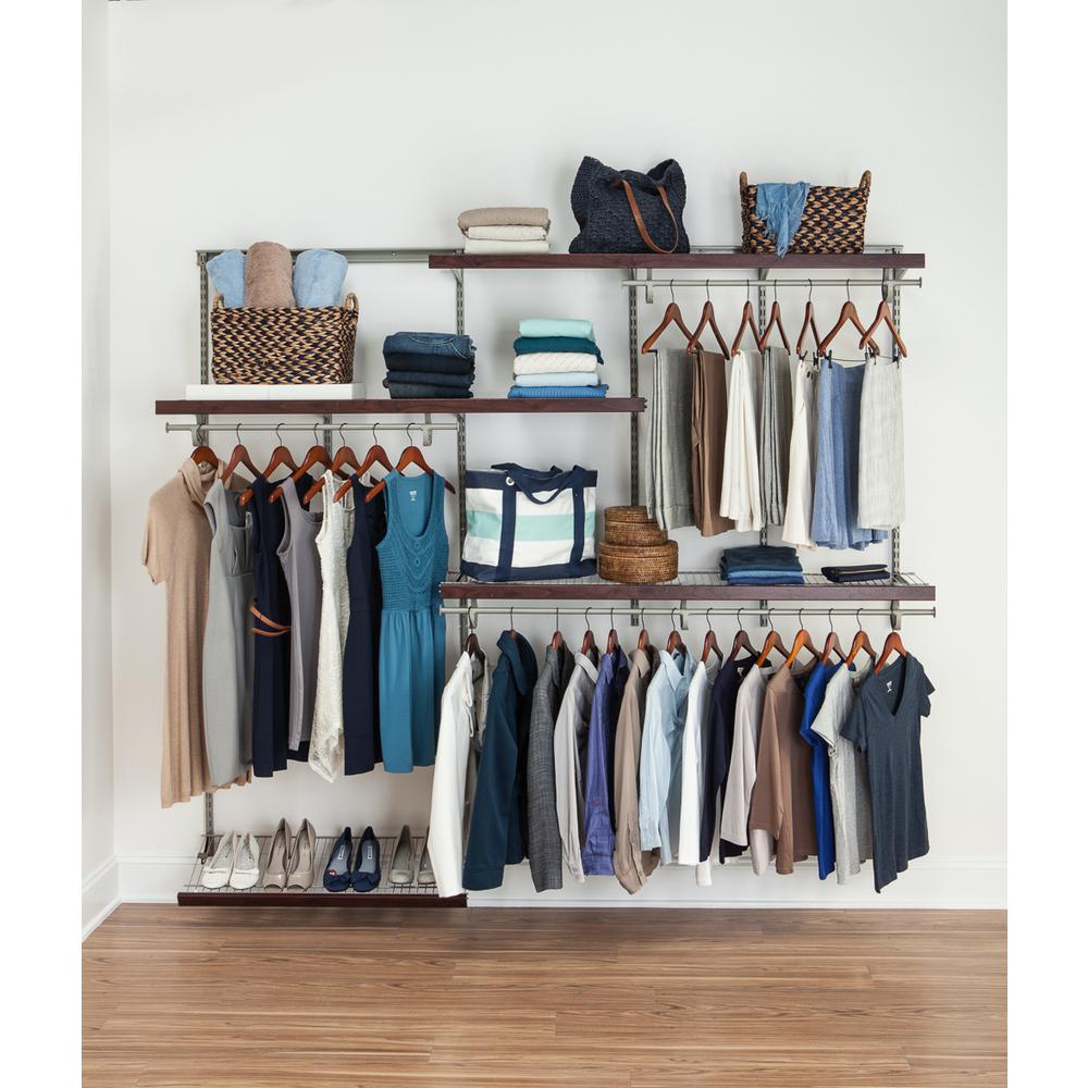 ClosetMaid ShelfTrack 5 ft. to 8 ft. Nickel Wire Closet Organizer ...