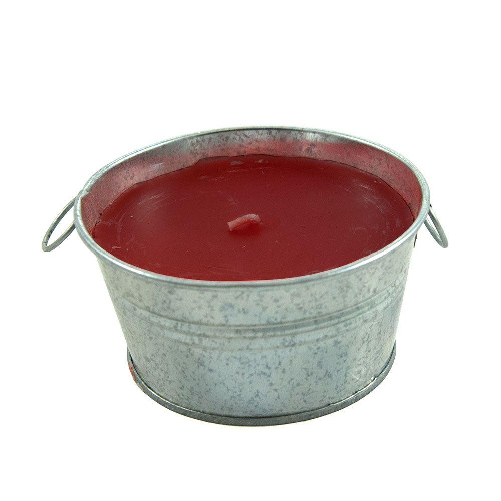 PATIO COMPANION 4.5 oz. Outdoor Citronella Galvanized Red Wax Tub
