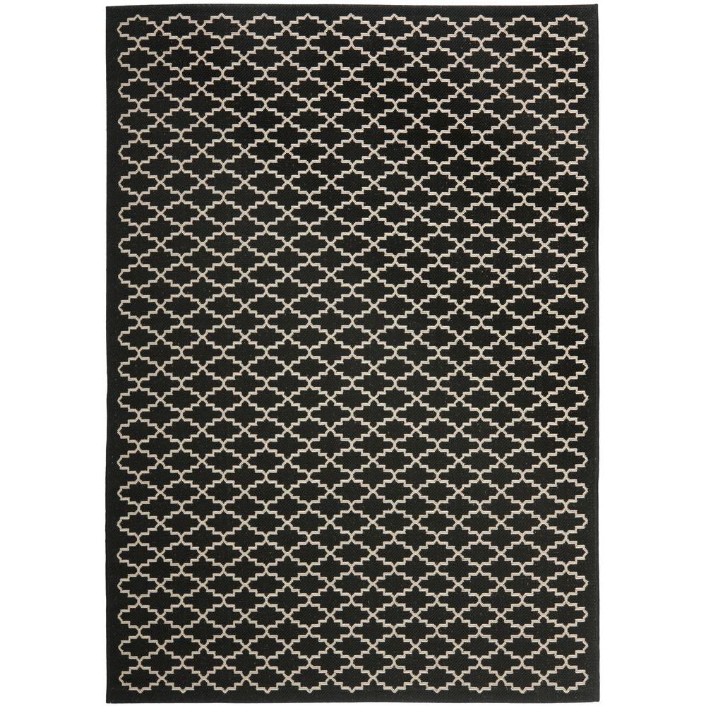 Safavieh Courtyard Black/Beige 6 ft. 7 in. x 9 ft. 6 in. Indoor/Outdoor ...