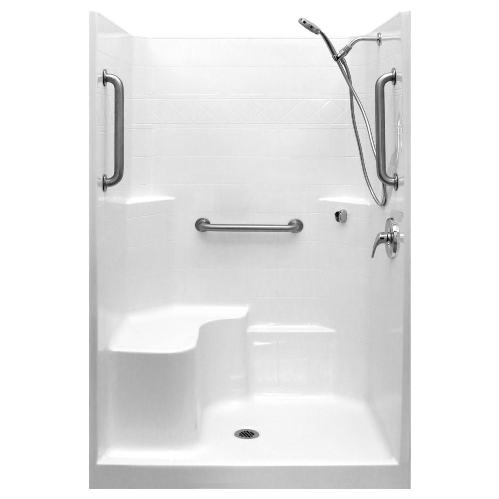 Ella Standard 42 in. x 42 in. x 80 in. 1Piece Low Threshold Shower