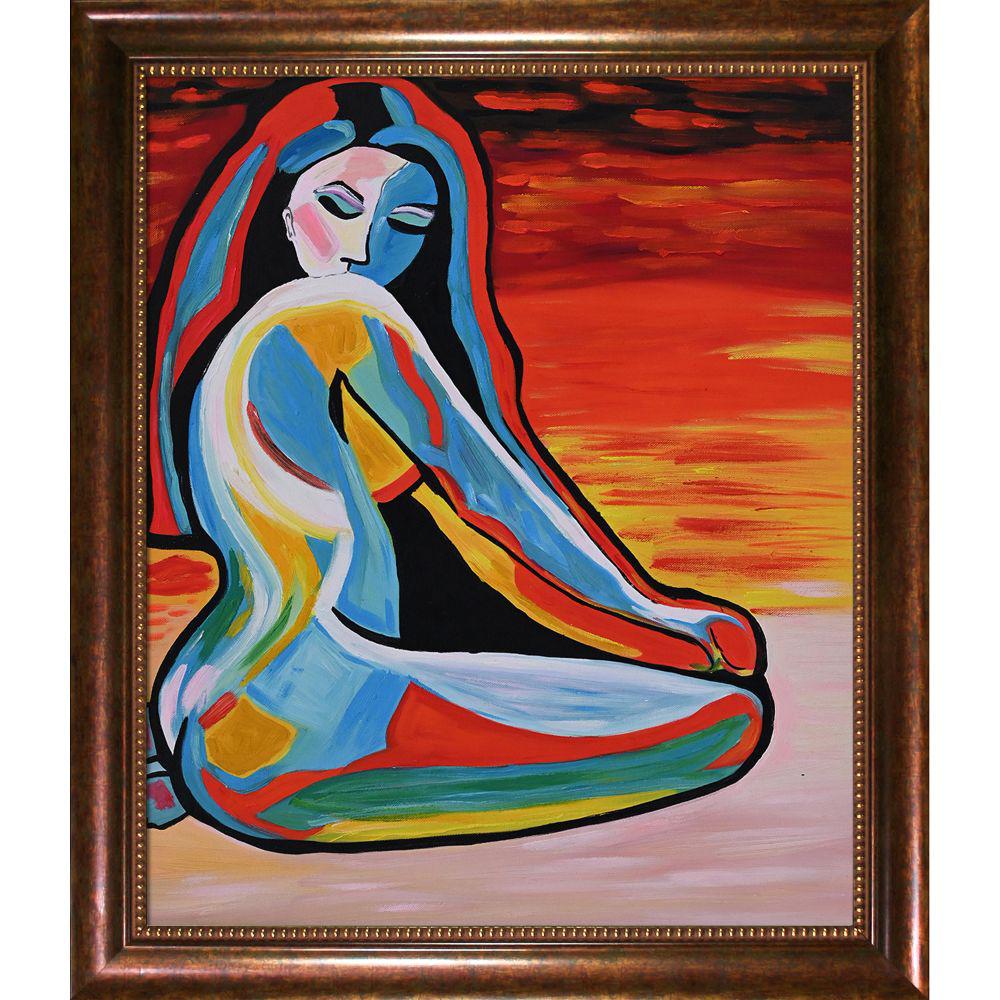 ArtistBe Abstract Woman 2 Reproduction with Verona Cafe Frameby Nora Shepley Canvas Print, Multi-color was $720.5 now $350.48 (51.0% off)