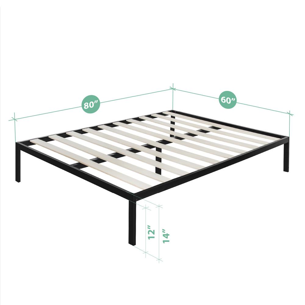 Zinus Mia Modern Studio 14 Inch Platform 1500 Metal Bed Frame, Mattress