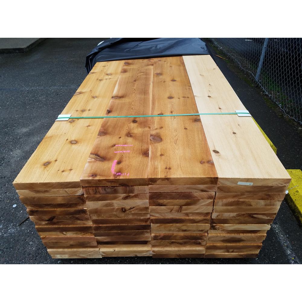 Unbranded 2 in. x 12 in. x 6 ft. Rough Green Western Cedar Red Lumber