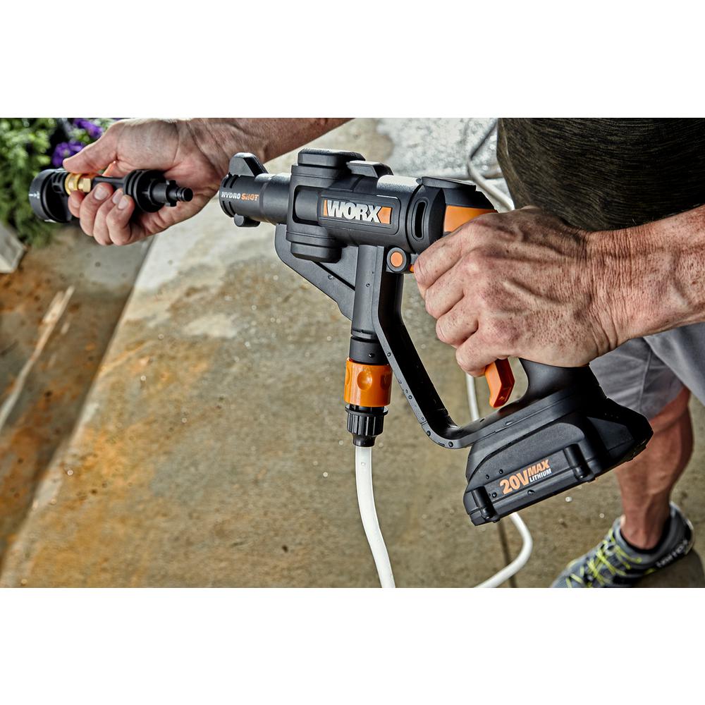 WORX Hydro Shot Power Nozzle 325 Psi 20Volt (5 IN 1) Leaf Blower