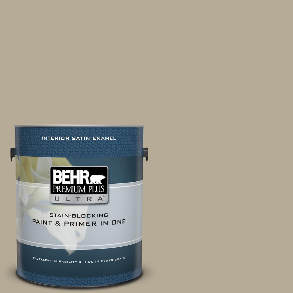 BEHR Premium Plus Ultra 1 gal. N3104 Desert Khaki Satin Enamel