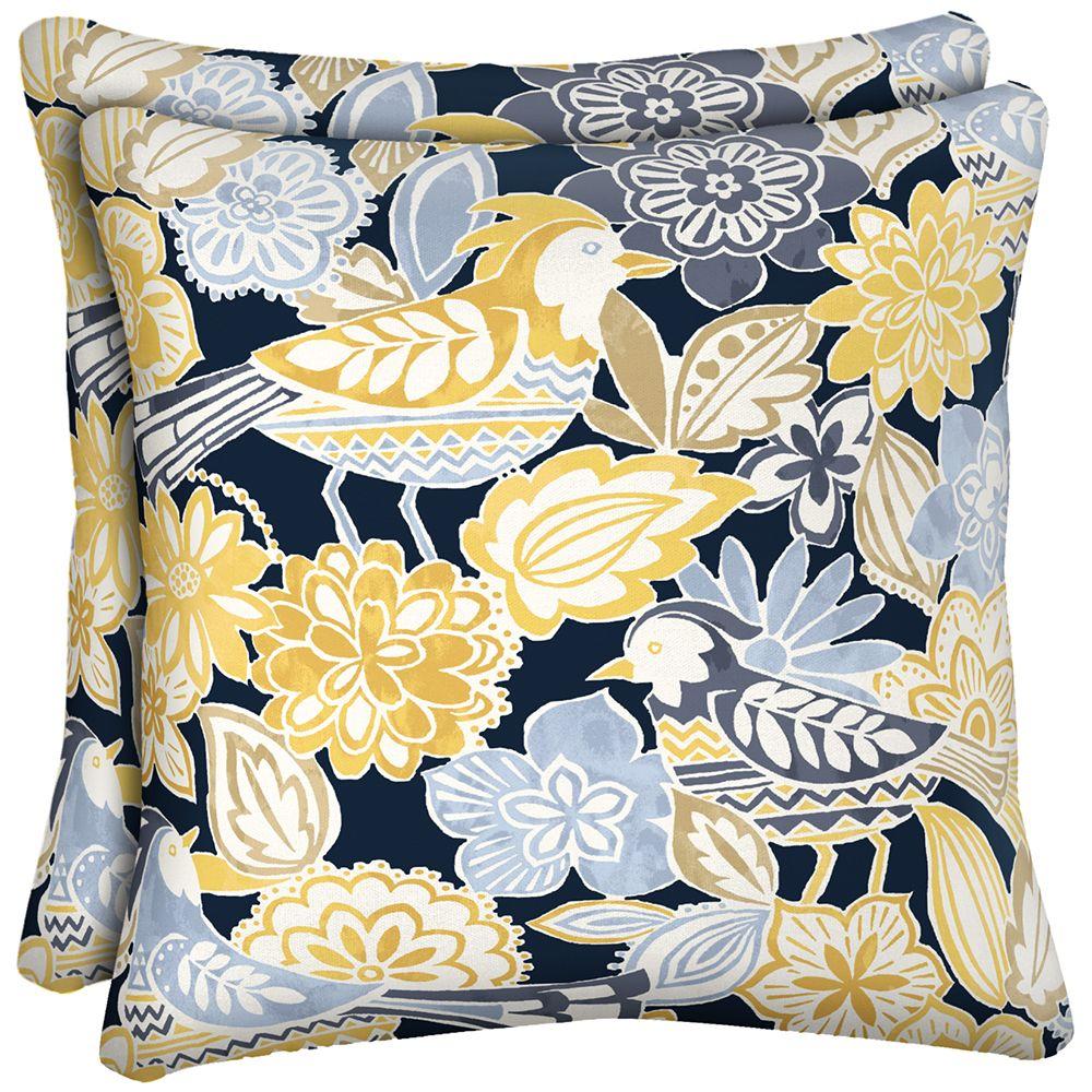 Hampton Bay Hiding Square Outdoor Throw Pillow (2Pack)AD24554BD9D2
