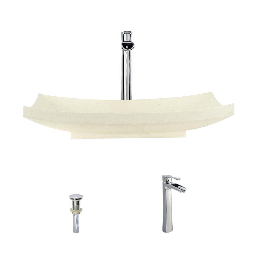 Cream Vessel Sinks Bathroom The Home Depot Stone Vessel Sink In Cream