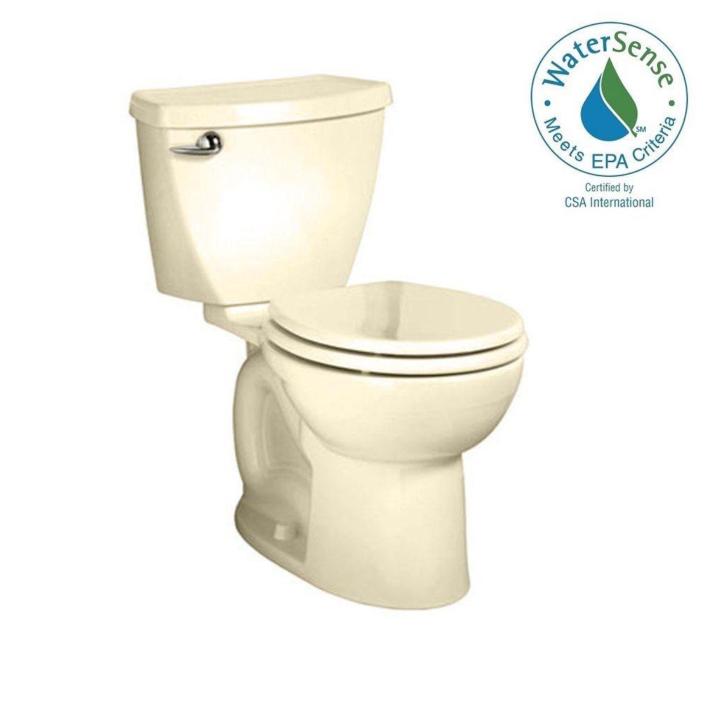 American Standard Toilets Cadet 3 FloWise 2-piece 1.28 GPF Right Height High Efficiency Round Toilet in Bone ivory 3377.128ST.021