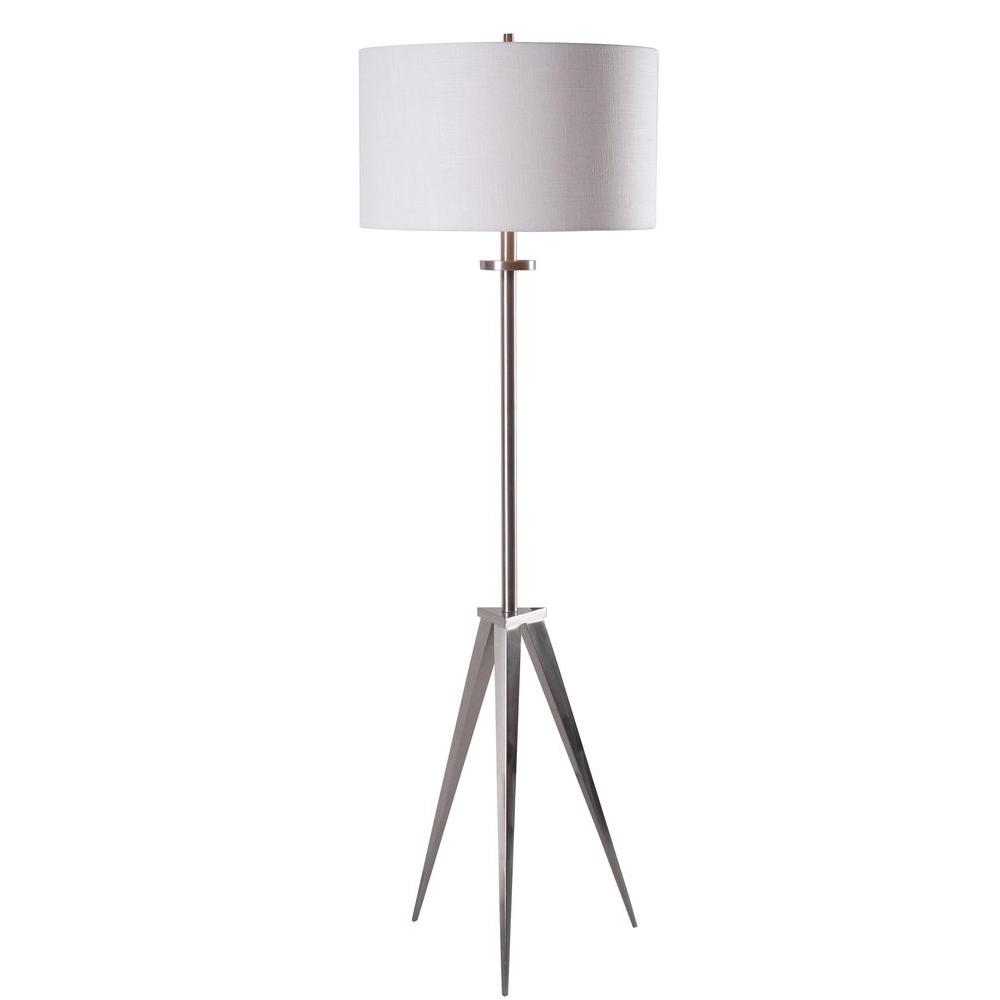 Foster 58 in. Brushed Steel Floor Lamp-32263BS - The Home Depot Foster 58 in. Brushed Steel Floor Lamp-32263BS - The Home Depot