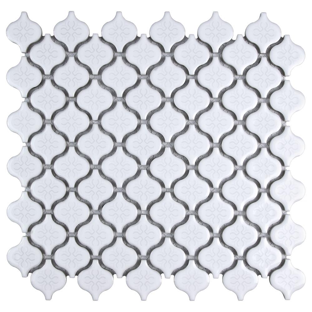 Merola Tile Lantern Mini Glossy White 10 3 4 In X 11 1 5 Mm Merola Tile Lantern Mini Glossy White 10 3 4 In X 11