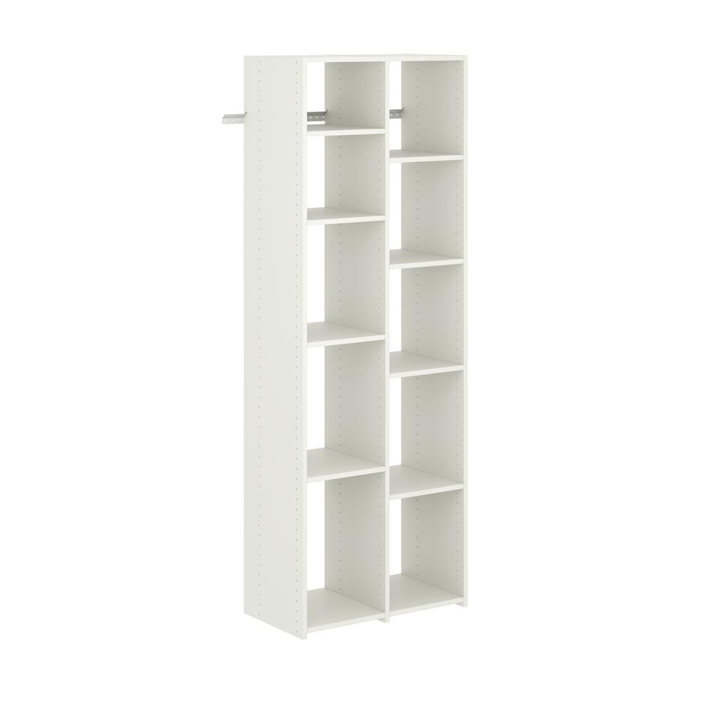 Closet Evolution 14 in. D x 25.875 in. W x 72 in. H Classic White Wood ...