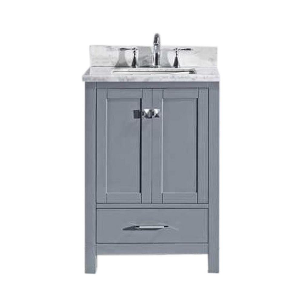 Virtu Usa Ine Avenue 25 In W Bath Vanity Gray With Marble W Bath Vanity In Gray With Marble Top
