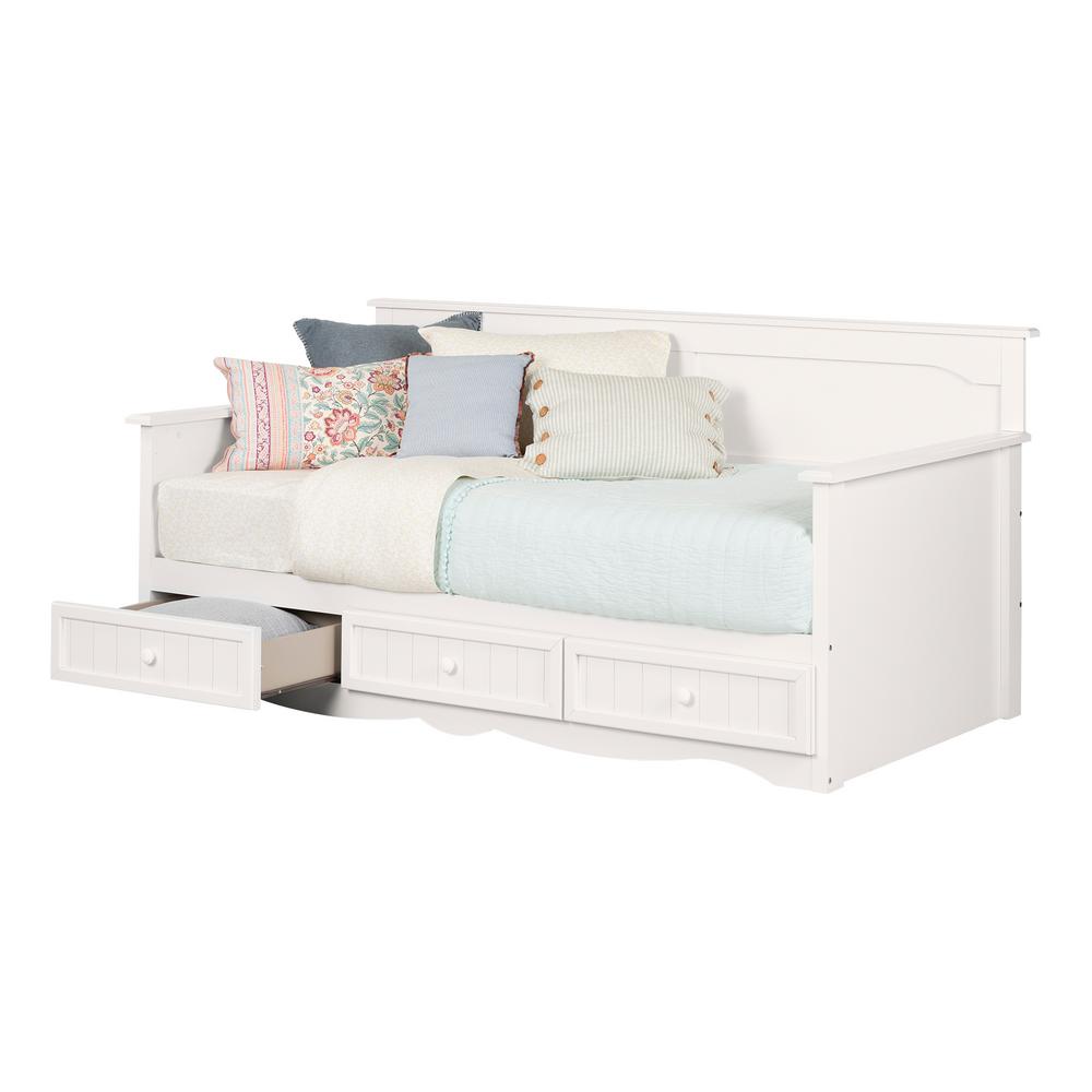 South Shore Savannah Pure White Twin Bed 11685 The Home Depot