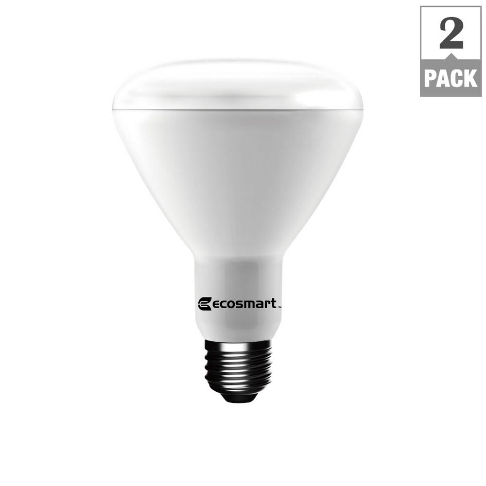 EcoSmart 75W Equivalent Soft White BR30 Dimmable LED Light Bulb (2Pack