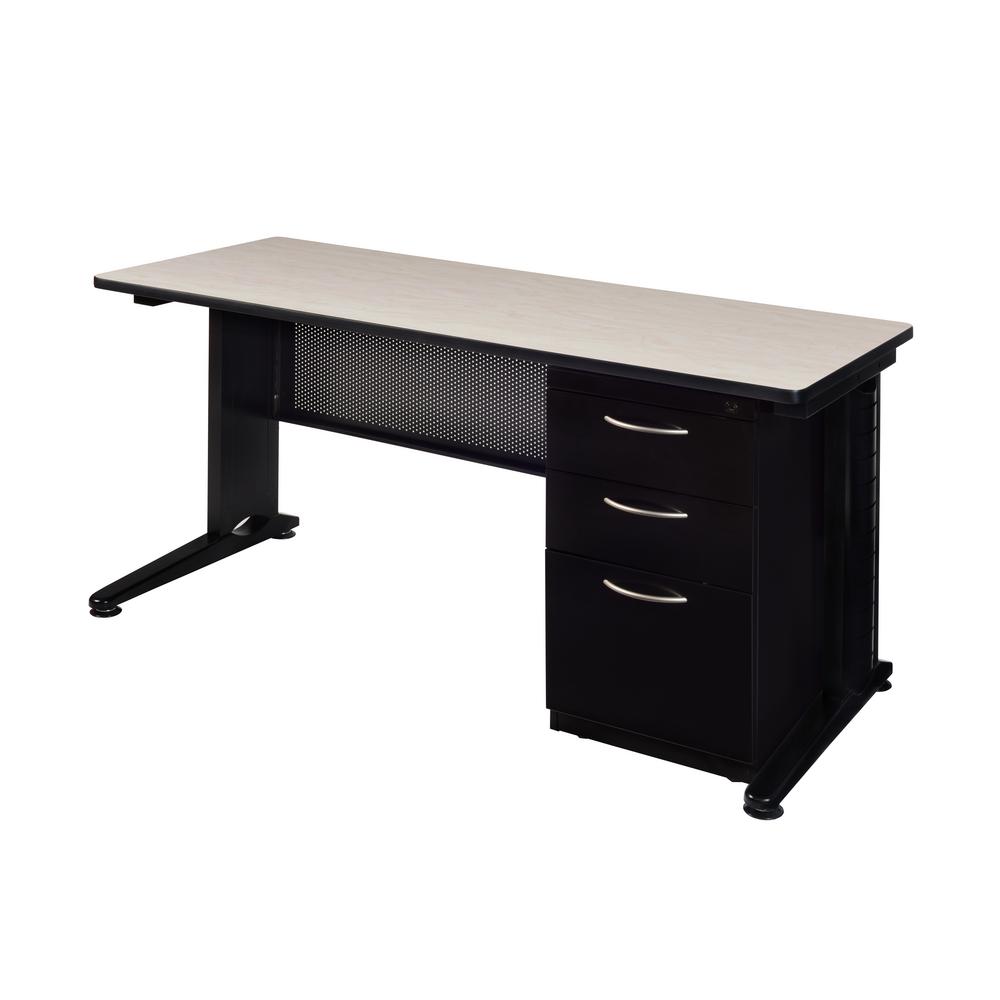 Fusion Maple 72 In W X 30 D Single Pedestal Desk Msp7230pl Undefined Fusion Maple 72 In W X 30 D Single Pedestal Desk