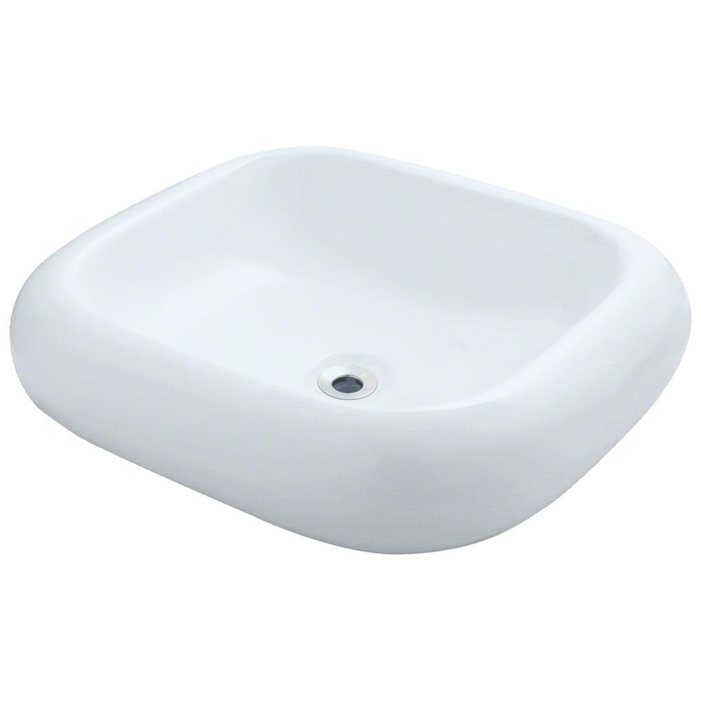 Mr Direct Porcelain Pillow Top Vessel Sink In White Mr Direct Porcelain Pillow Top Vessel Sink In White