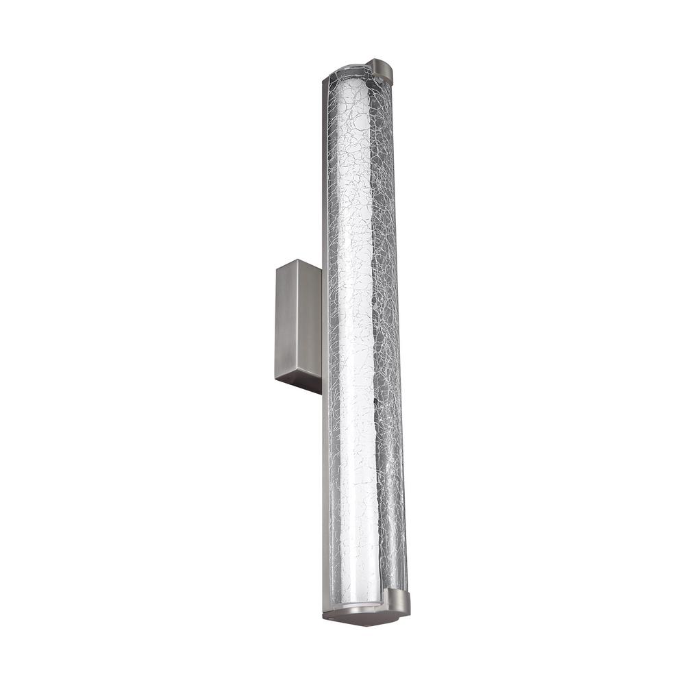 Nickel Vanity Lighting The Home Depot Cutler 20 Watt Satin Nickel Integrated Led Bath Light
