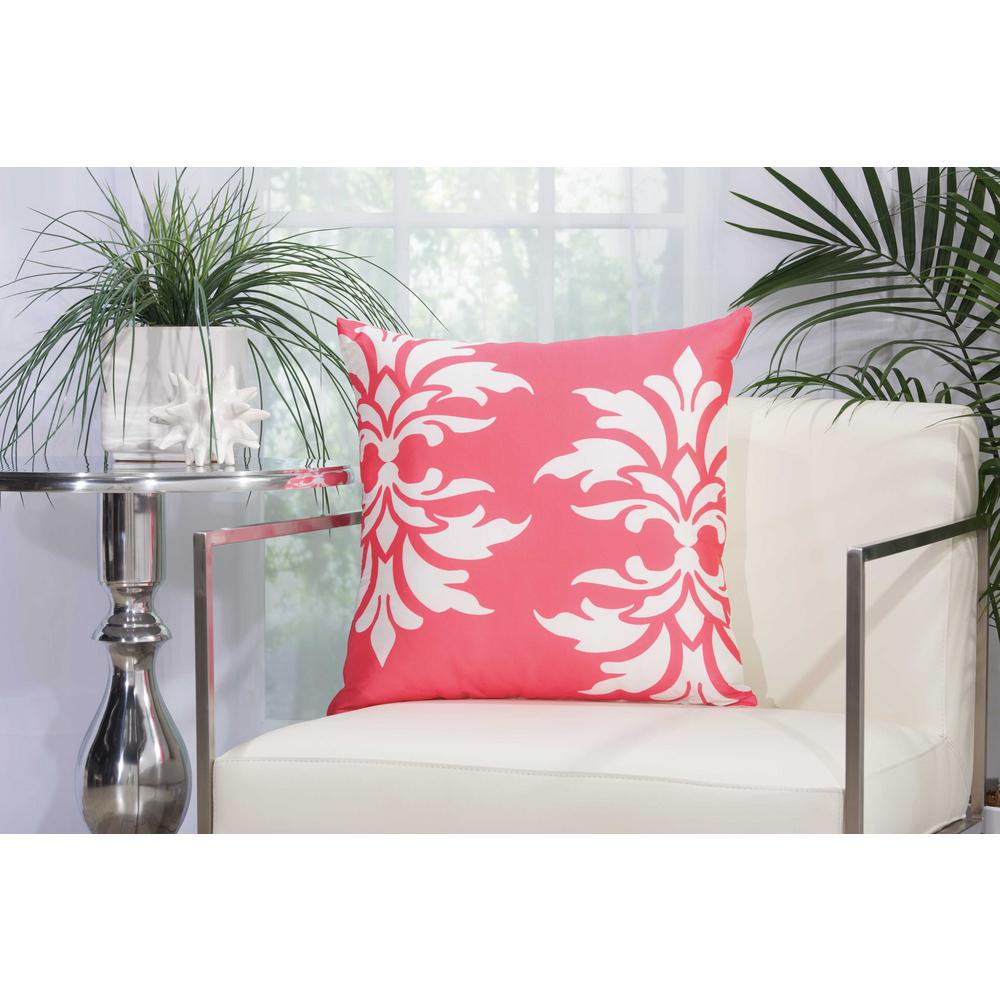 Mina Victory Damask Hot Pink Fl Stain Resistant Polyester 20