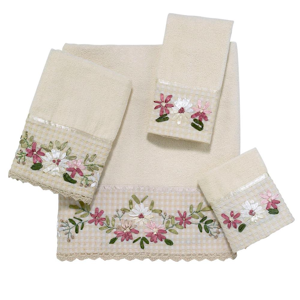 Avanti Linens Victoria Embroidered 4Piece Bath Towel Set in Ivory