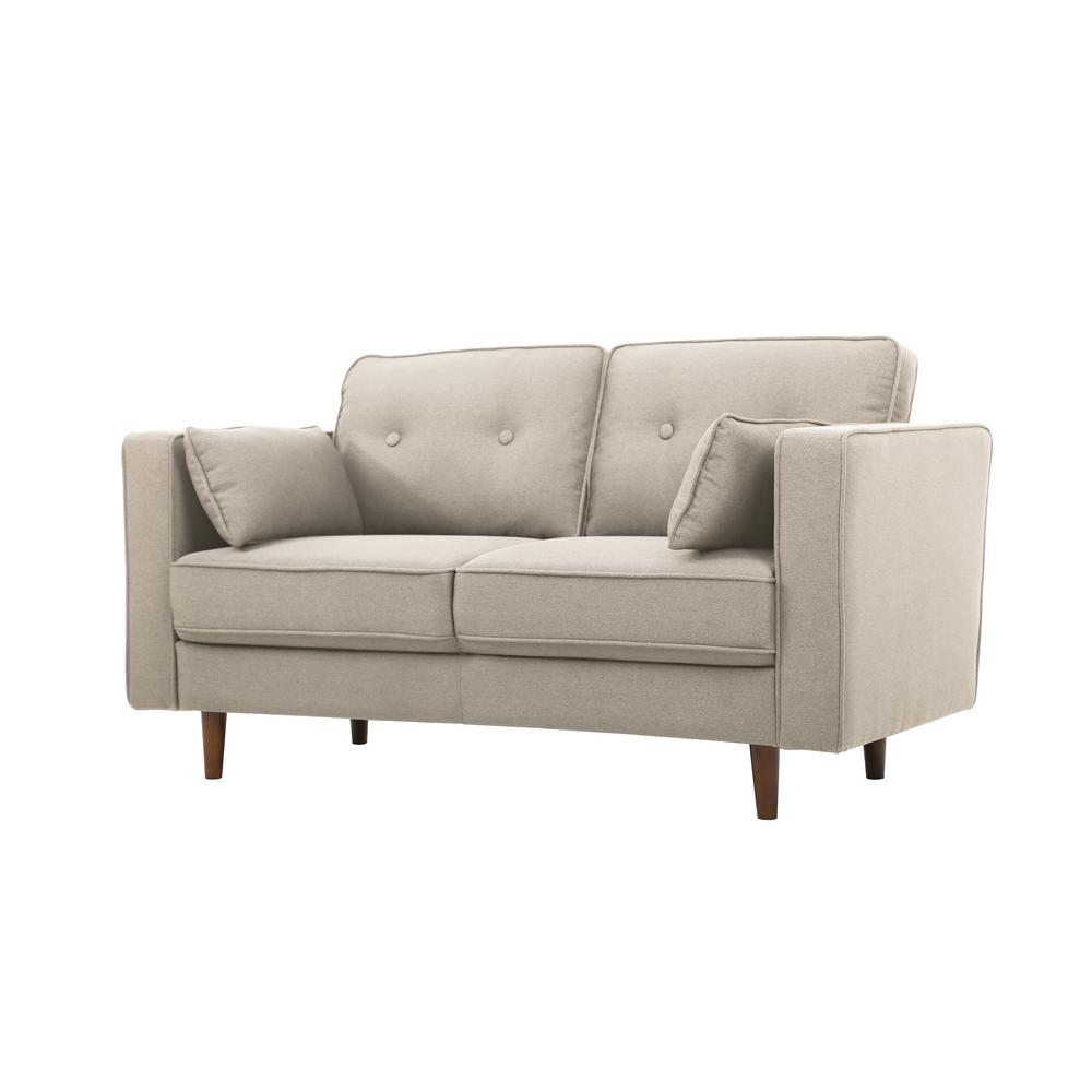 Tucson Taupe Mid Century Modern Loveseat