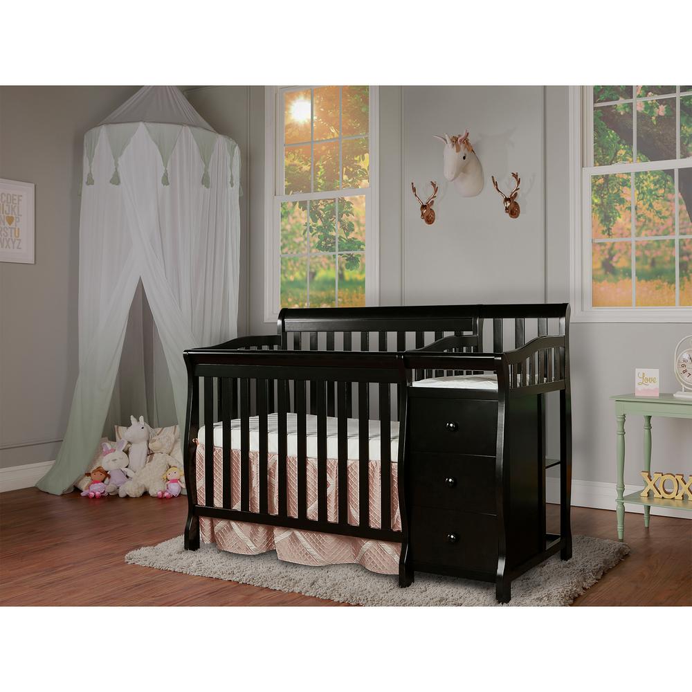 Dream On Me Jayden Black 4in1 Mini Convertible Crib and Changer629K