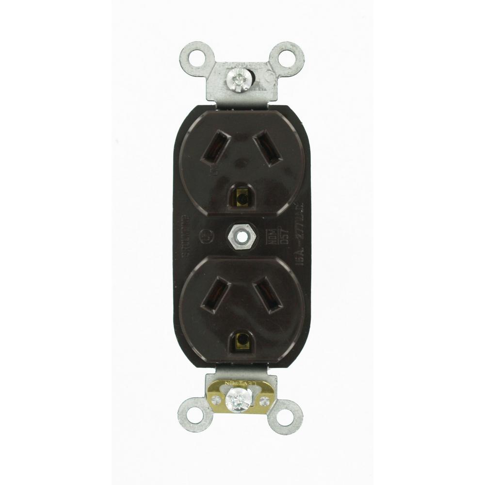 Leviton 15 Amp Commercial Grade Self Grounding Duplex Outlet, Brown ...