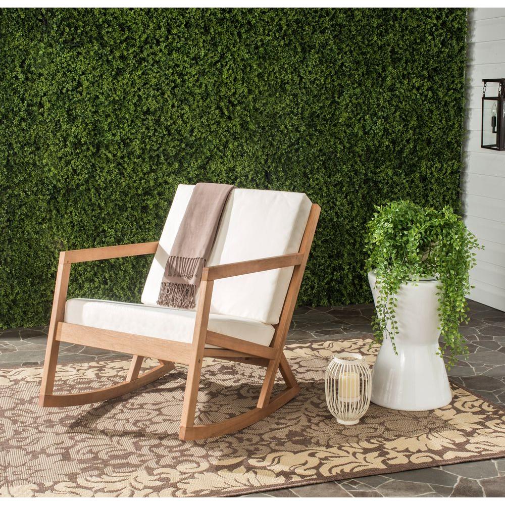 Safavieh Vernon Teak Brown Outdoor Patio Rocking Chair ...