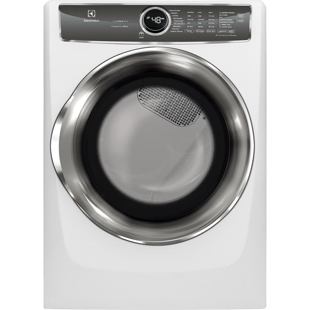 Electrolux Lint Filter Dryers Washers The Home Depot 8 0 Cu Ft White Electric Dryer With Steam Predictive Dry Energy Star