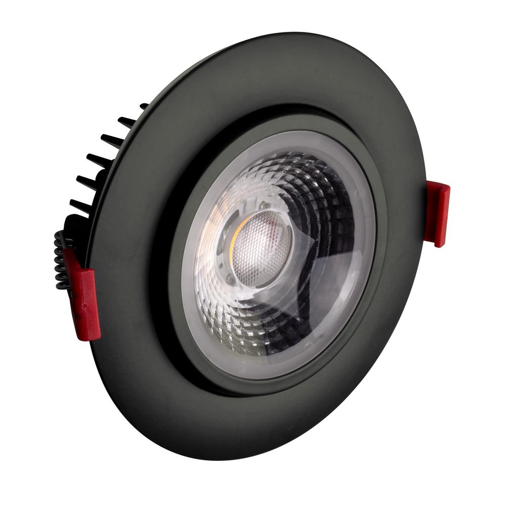NICOR 4 in. Black 5000K Remodel IC-Rated Recessed Integrated LED Gimbal
