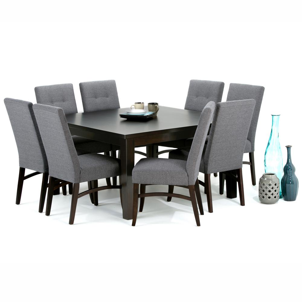 Simpli Home Ezra 9 Piece Slate Grey Dining Set Axcds9ez Gl The Simpli Home Ezra 9 Piece Slate Grey Dining Set