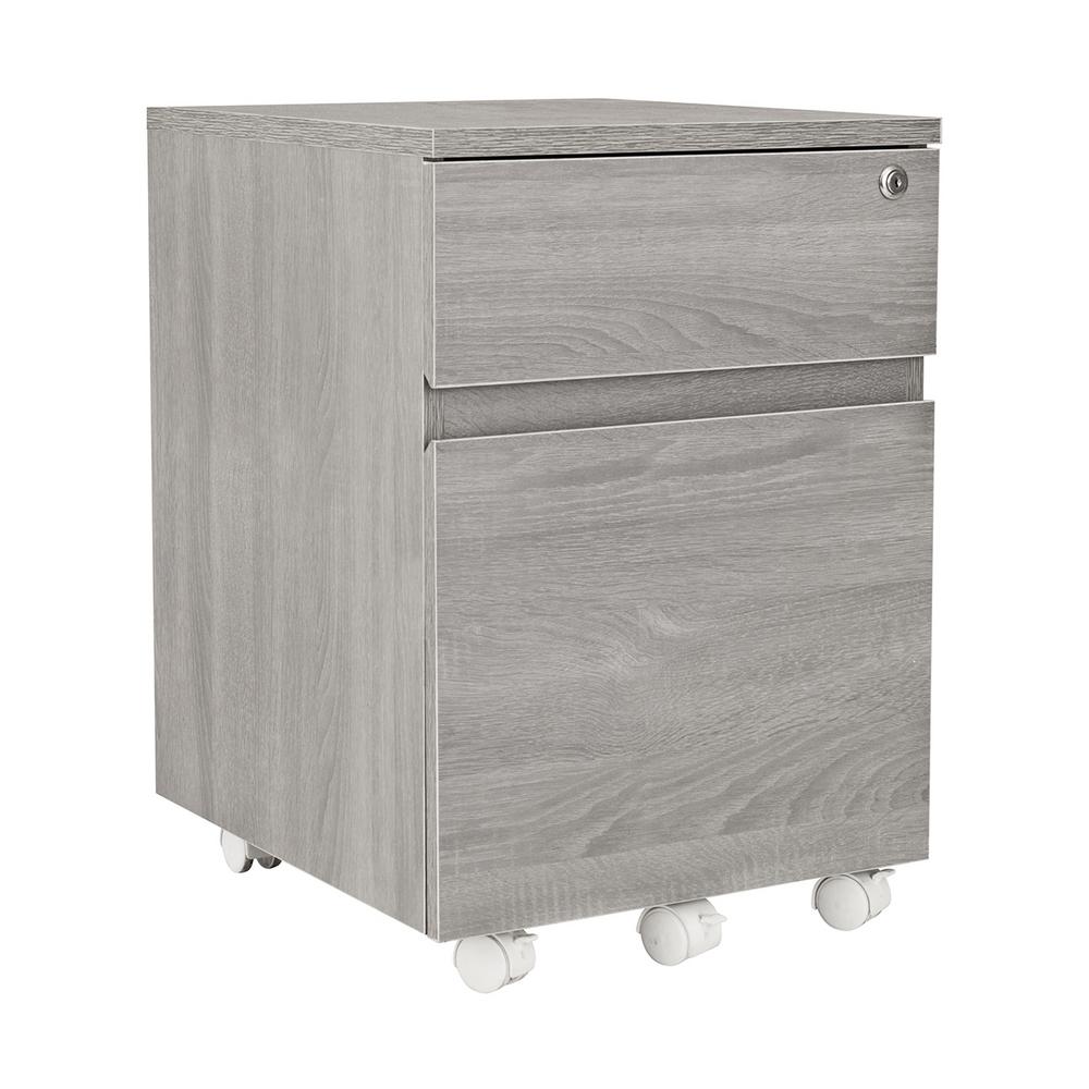 Techni Mobili File Cabinets Home Office Furniture The Depot Grey Rolling 2 Drawer Vertical Filing Cabinet With Lock