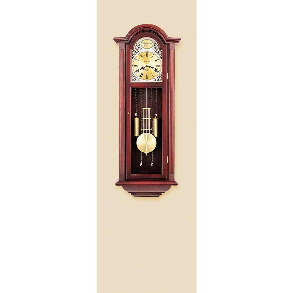 Bulova 38.5 in. x 15 in. Pendulum Wall Chime ClockC3381 The Home Depot