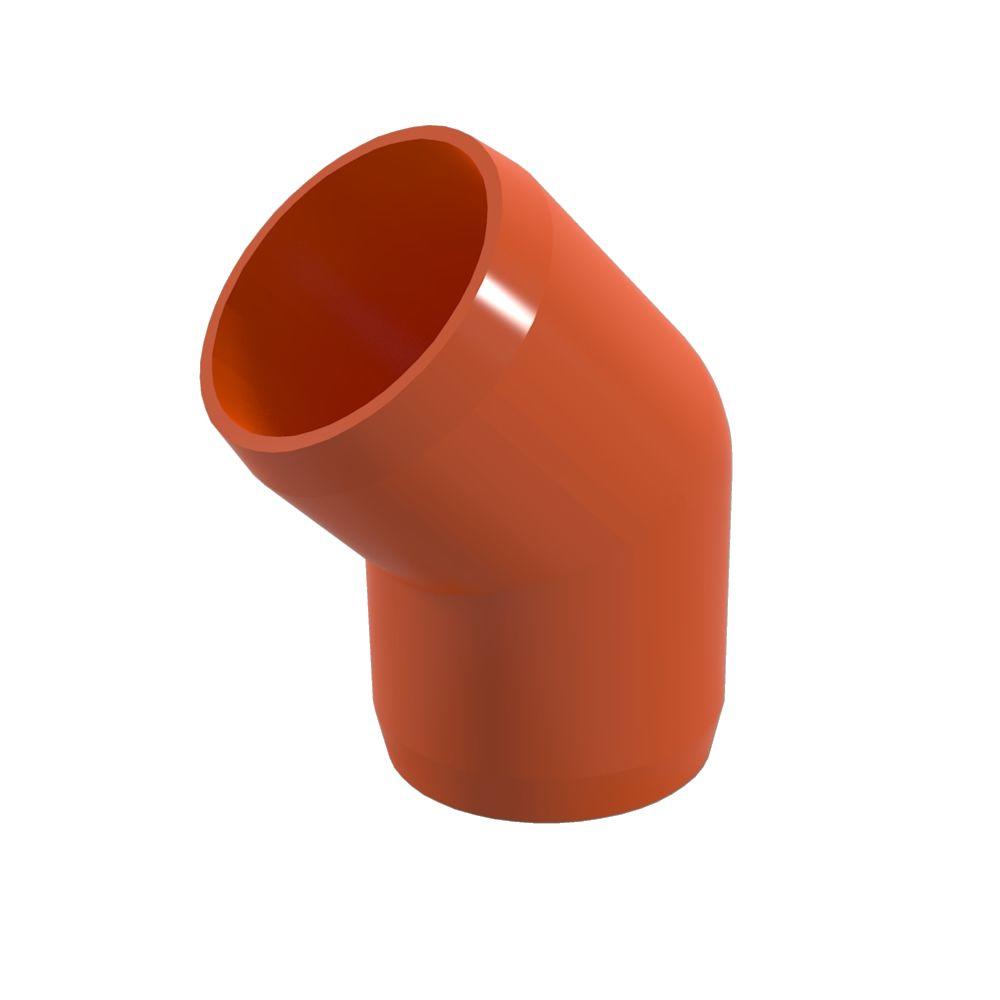 Formufit 1 in. Furniture Grade PVC 45Degree Elbow in Orange (4Pack