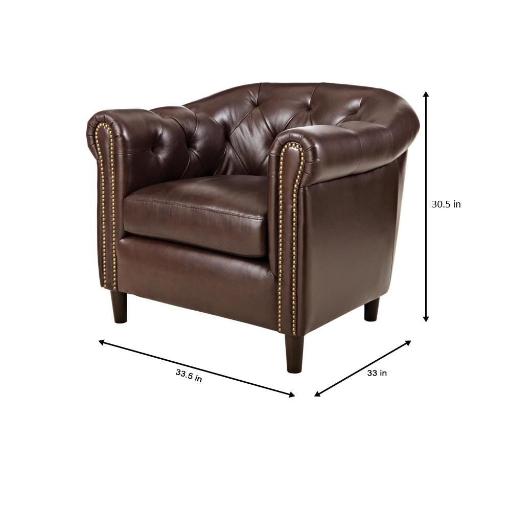 Home Decorators Collection Warin Chocolate Leather Club Chair