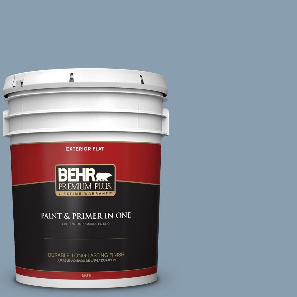 BEHR Premium Plus 5gal. BNC08 Sonata Blue Flat Exterior Paint440005