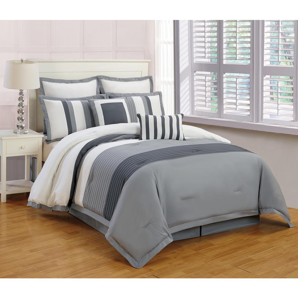 Duck River Rochester Grey 8 Piece Queen Comforter Set 4392 Duck River Rochester Grey 8 Piece Queen Comforter Set