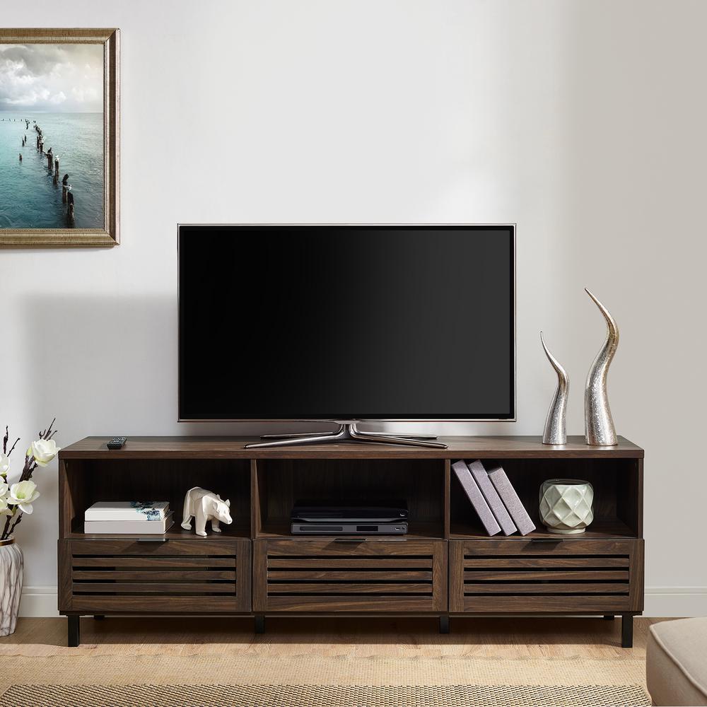 Walker Edison Furniture Company 70 In Dark Walnut Jackson Slat Door Internet 307337466