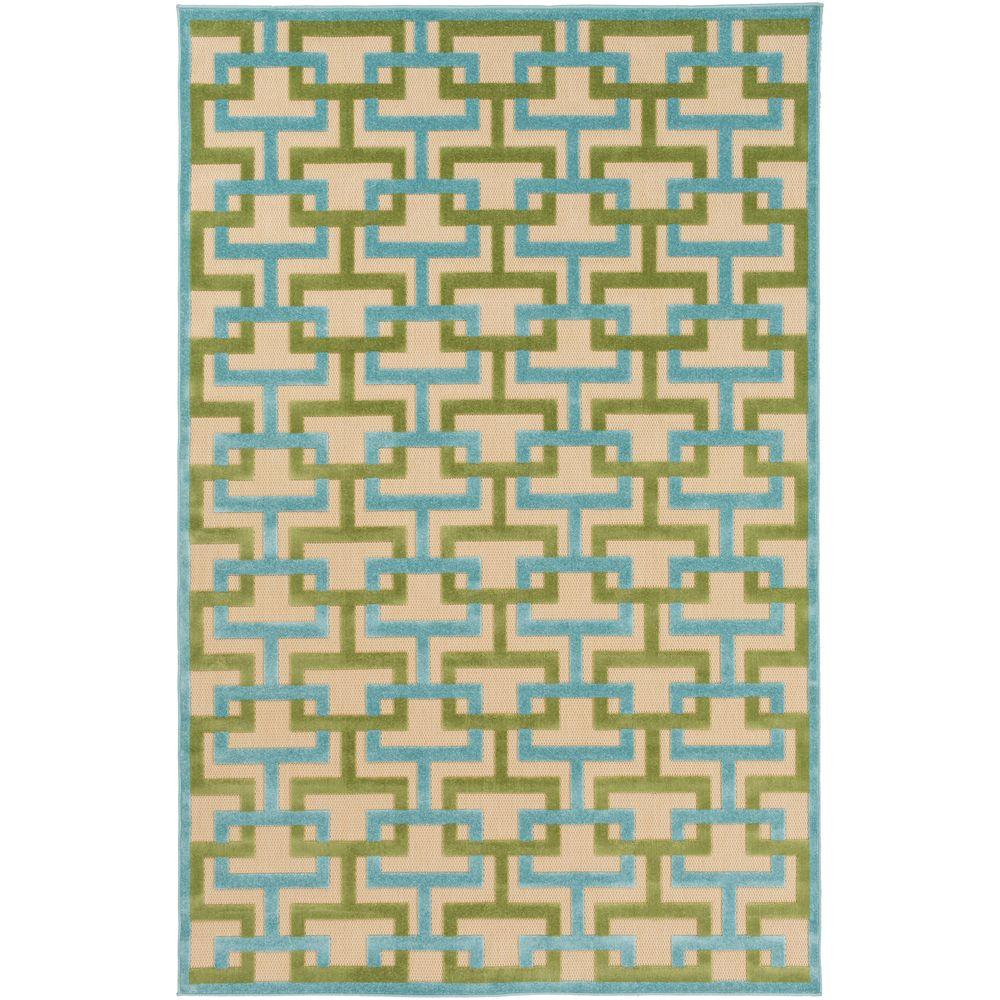 Artistic Weavers Guaral Teal 4 ft. 7 in. x 6 ft. 7 in. Indoor/Outdoor