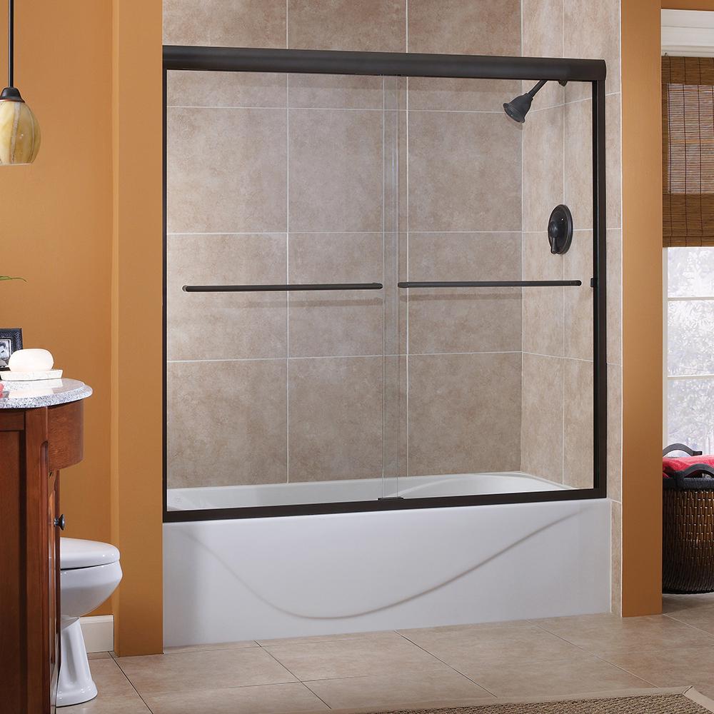 Foremost Cove 50 in. to 54 in. x 55 in. SemiFramed Sliding Bypass Tub